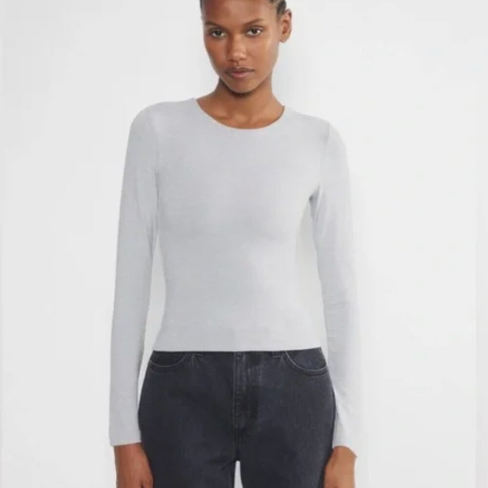 [NWT] ARITZIA Original Contour Crew Longsleeve in Heather Chrome
